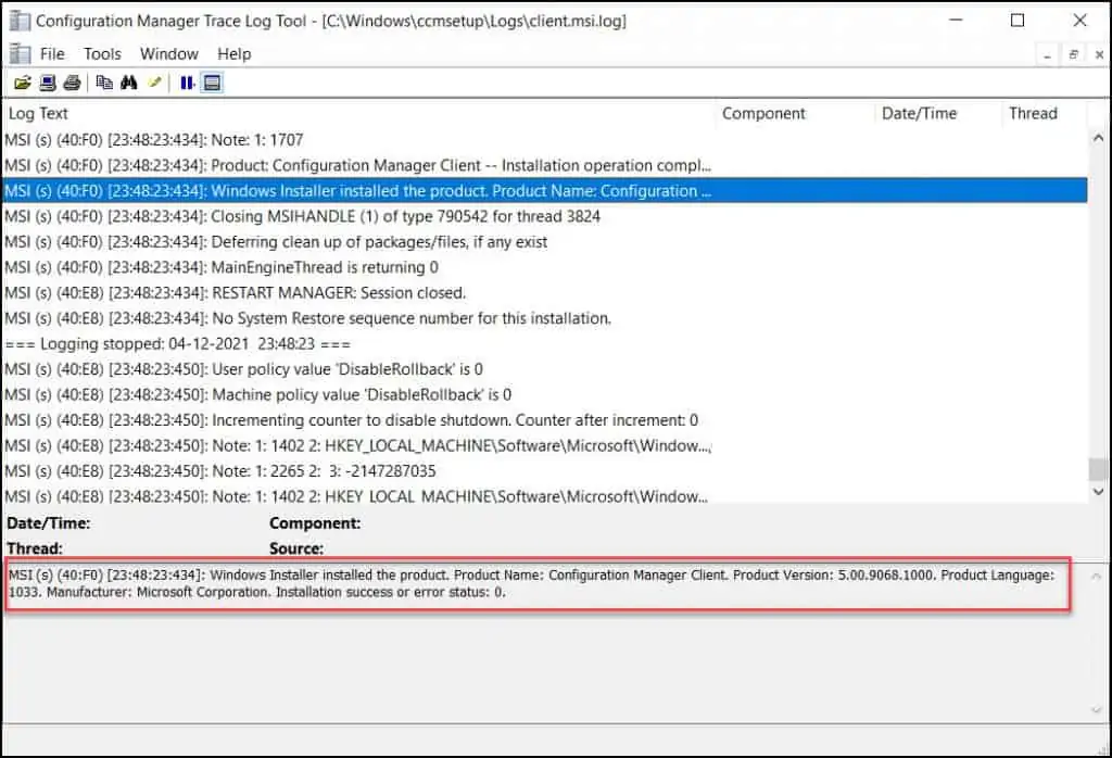 Install SCCM Client on Windows Server 2022 6 Monitor the client installation on Server 2022