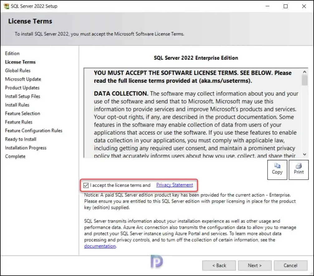Guide to Install SQL Server 2022 for SCCM | ConfigMgr 4 SQL Server 2022 License Terms