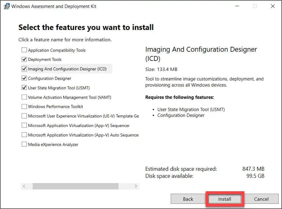 Steps to Download and Install Windows 11 ADK 4 Select Windows 11 ADK Features