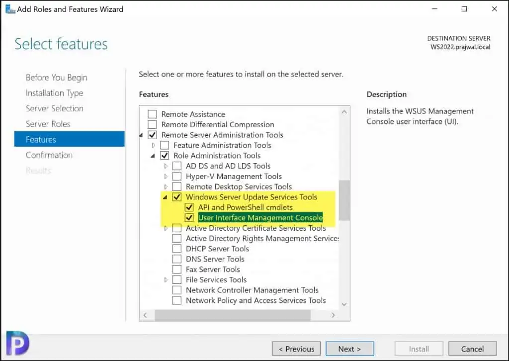 Install WSUS Console on Windows Server