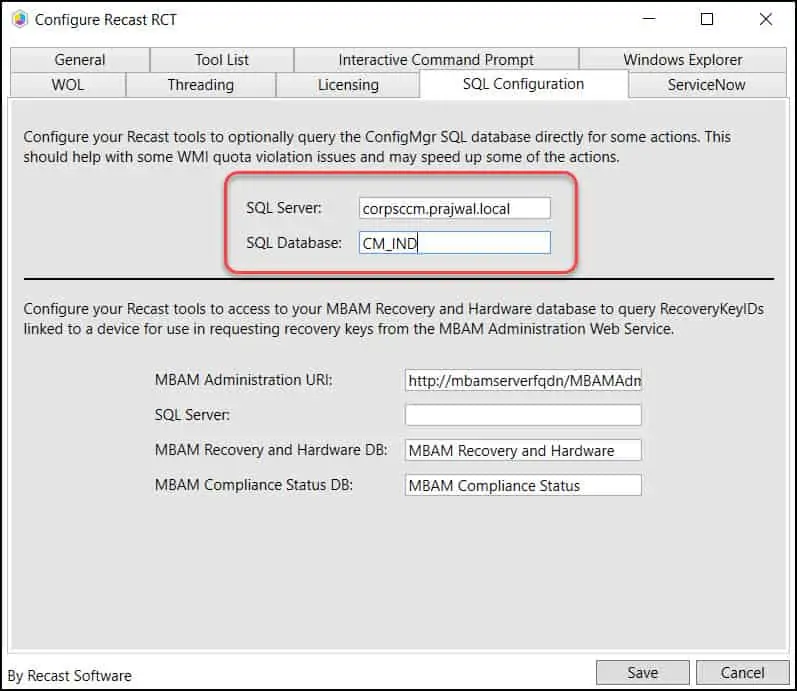Increase Productivity with Right Click Tools for ConfigMgr 5 Configure Recast RCT