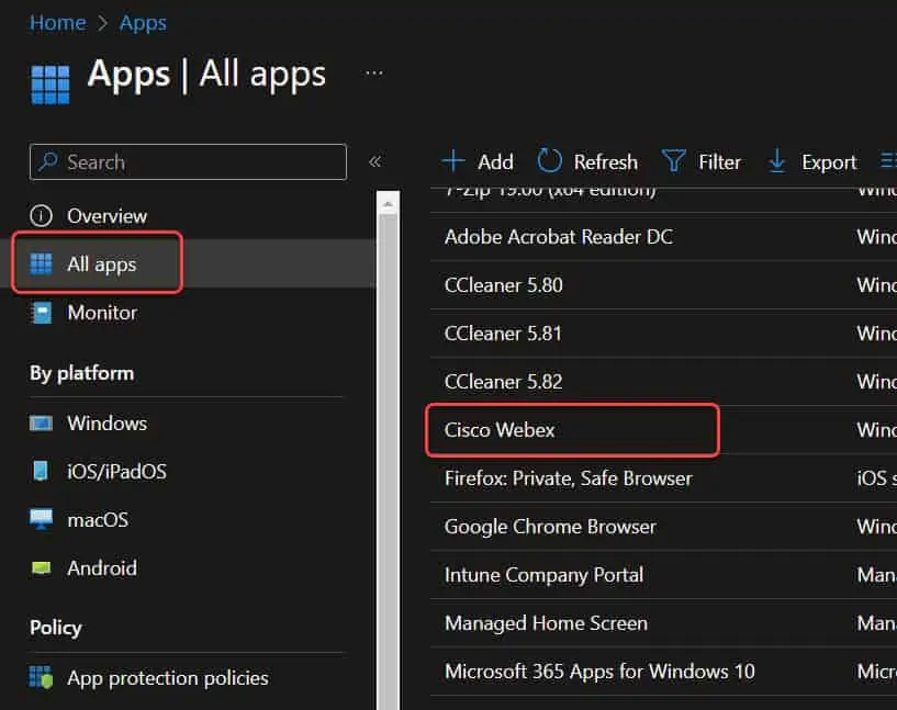 Show or Display Featured Apps in Intune Company Portal 2 Select App - Display Featured Apps in Intune Company Portal