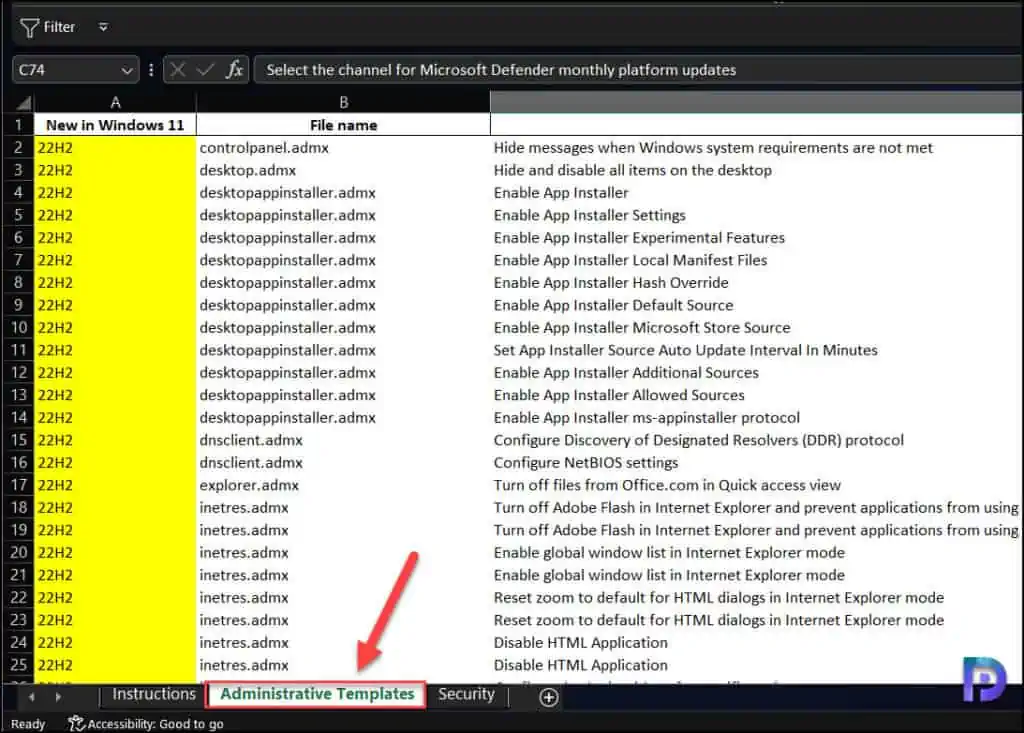 Download Windows 11 22H2 Group Policy Settings and ADMX 2 List of New Windows 11 22H2 Group Policy Settings