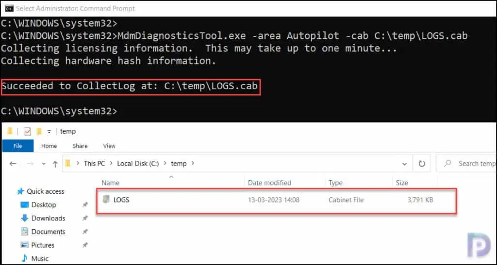 MDM Logs Collection Error 0x800700a1