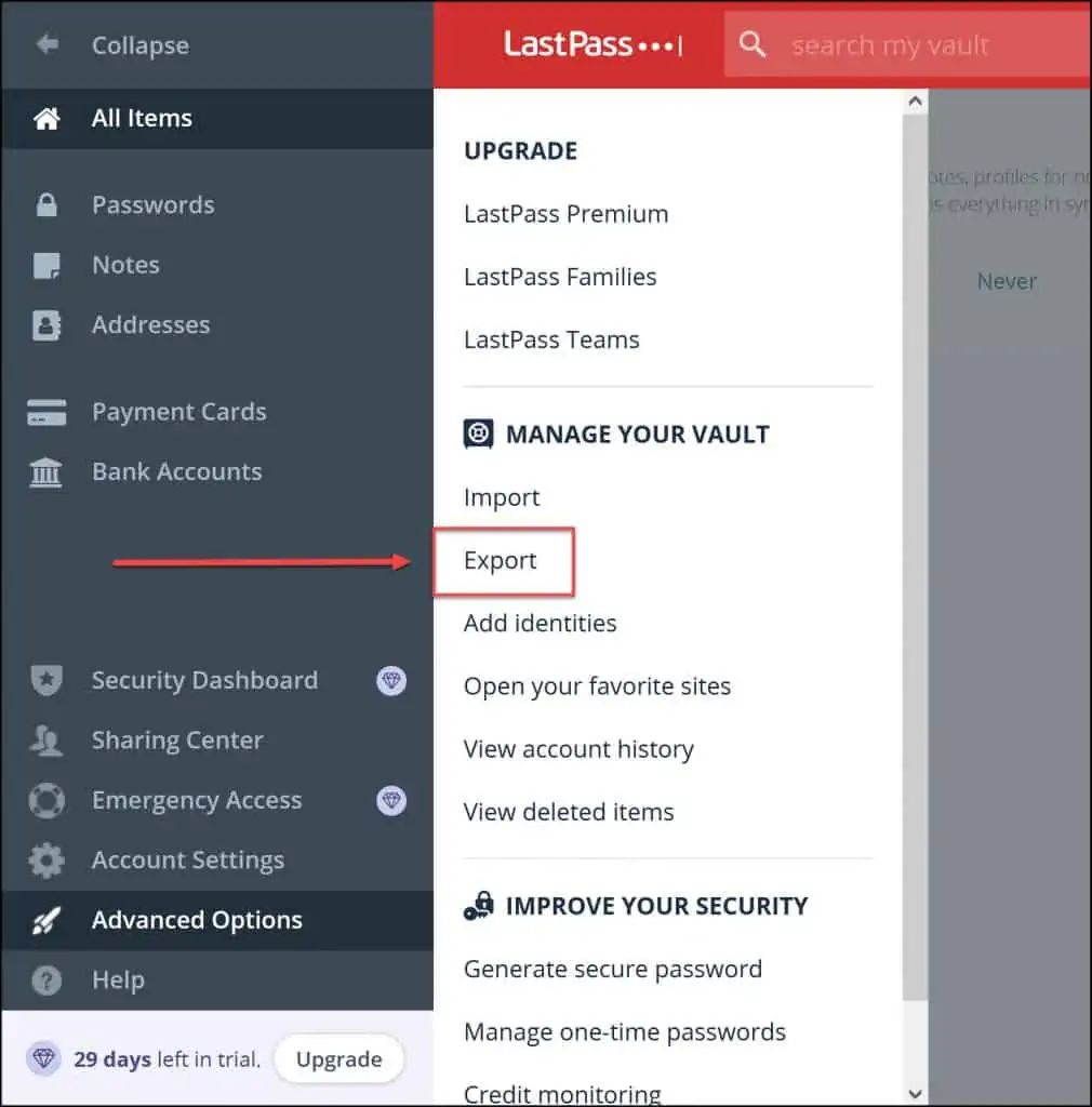 Migrating from LastPass to Bitwarden. Bye LastPass 1 Migrating from LastPass to Bitwarden - Export Passwords