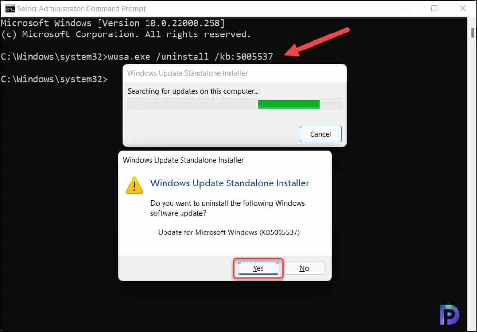 Remove Windows 11 Update Patch using Different Methods 6 Uninstall Windows 11 Updates using Command Prompt