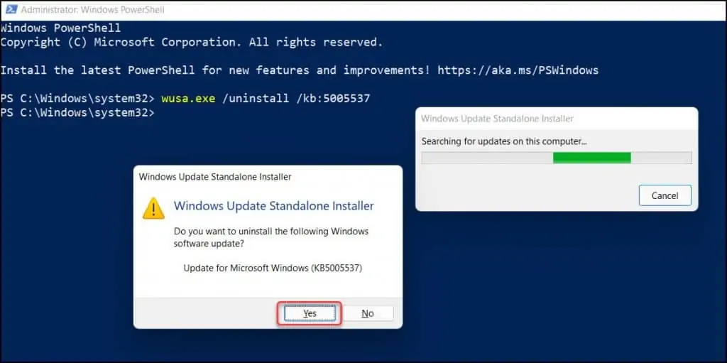 Remove Windows 11 Update Patch using Different Methods 8 Remove Windows 11 Update using PowerShell