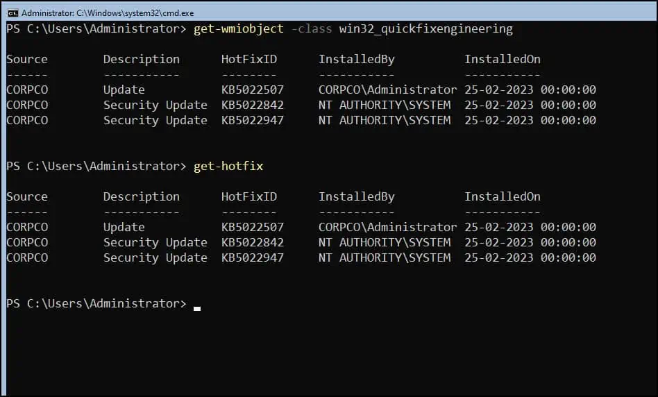 Patch Server Core Installation with latest Windows Updates 7 Check Installed Updates on Server Core