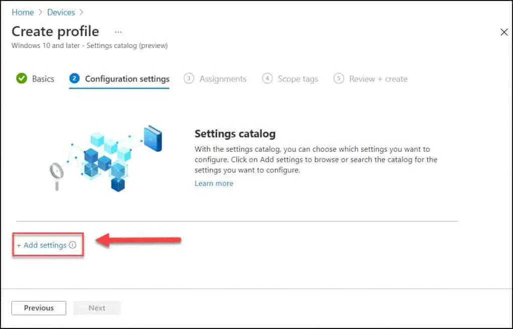 Prohibit Access to Control Panel and PC Settings using Intune 4 Settings Catalog