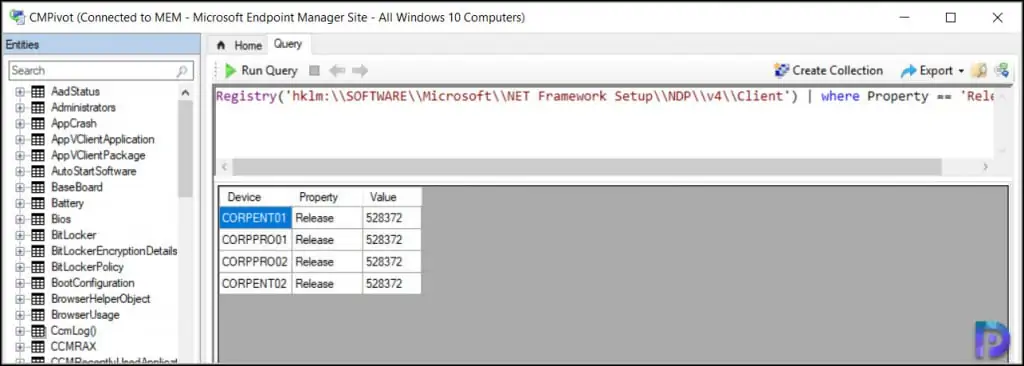 Query Registry Value using CMPivot | ConfigMgr | SCCM 2 Query Registry Value using CMPivot