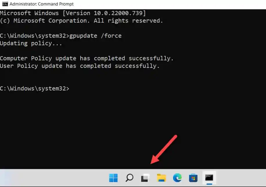How to Remove the Chat Icon using Group Policy (GPO) 9 Run gpupdate on Windows 11 computer