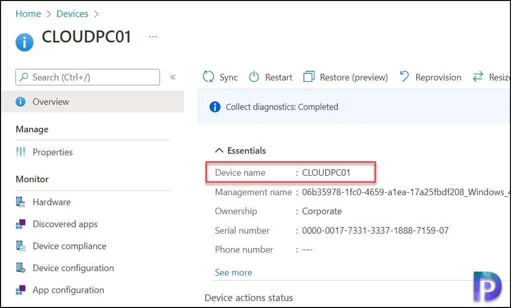 2 Best Ways to Rename Windows 365 Cloud PC 9 Verify the Cloud PC Device Name in Intune Portal