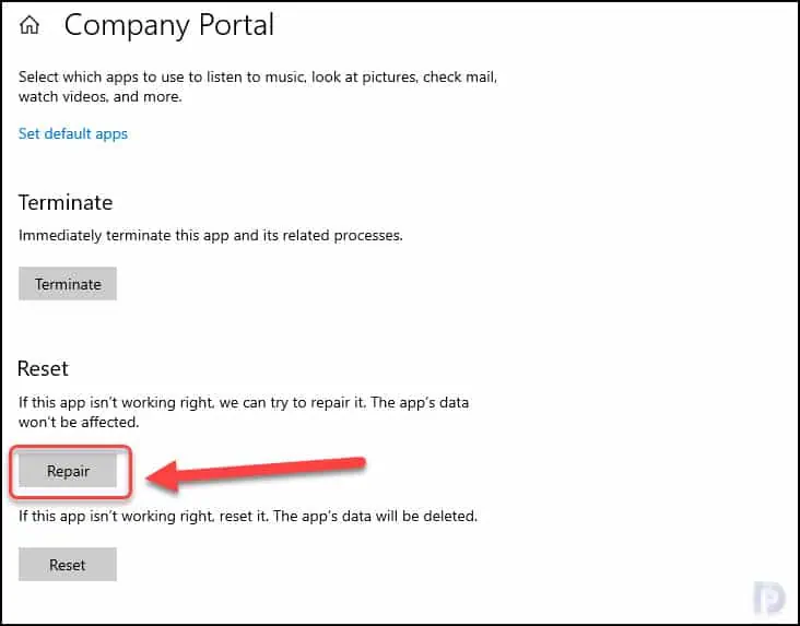 Quickly Repair Intune Company Portal App 3 Repair Intune Company Portal App