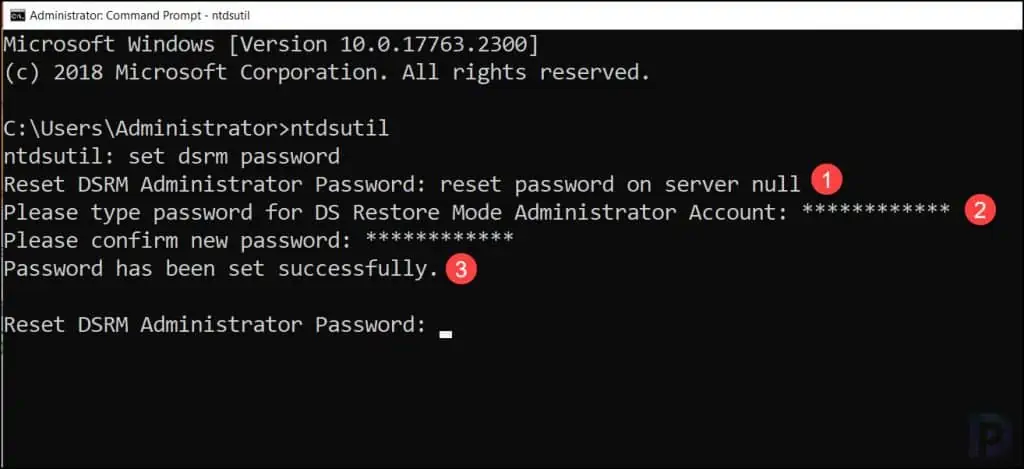Reset DSRM Administrator Password using Ntdsutil 2 Reset DSRM Administrator Password using Ntdsutil