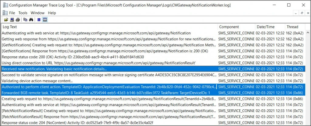 How to Run Device Actions from MEM Admin Center 11 CMGatewayNotificationWorker App Evaluation Cycle