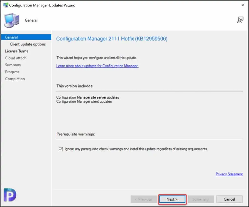 Install SCCM 2111 Hotfix KB12959506