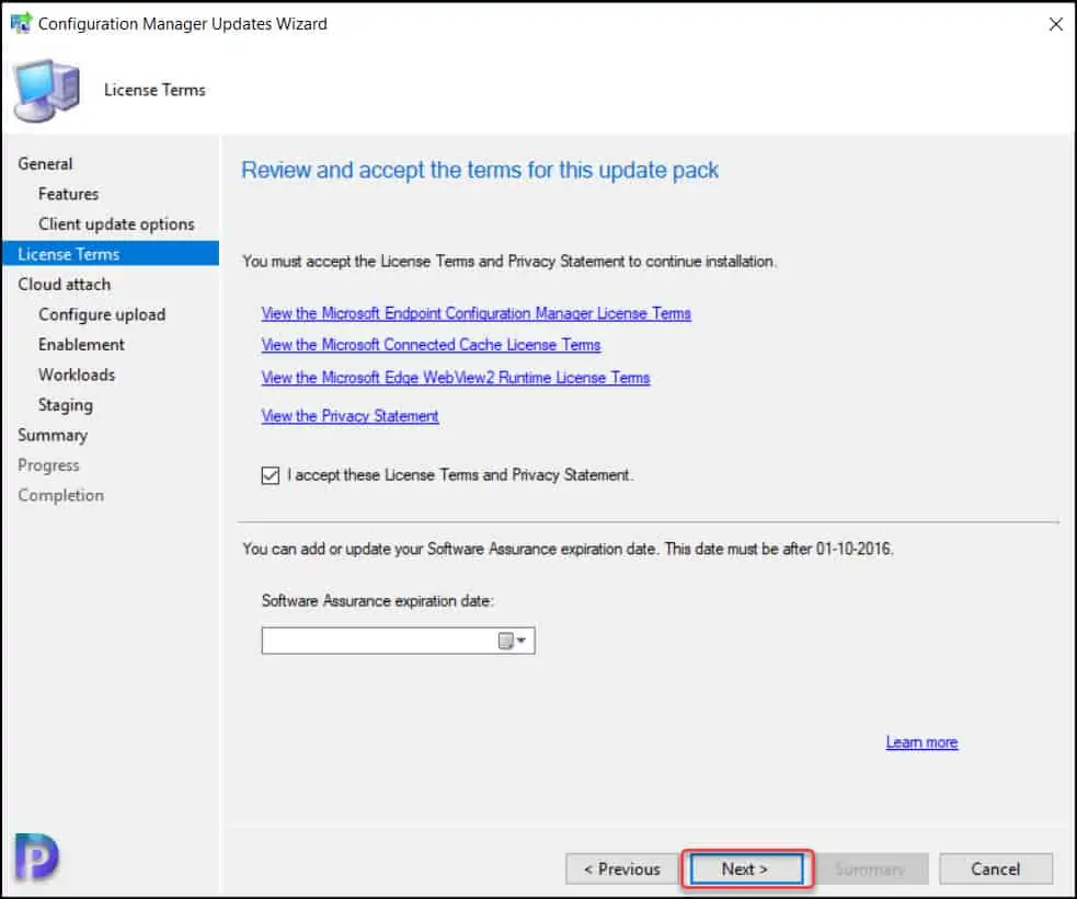 SCCM 2111 Upgrade Step-by-Step Guide 12 License Terms