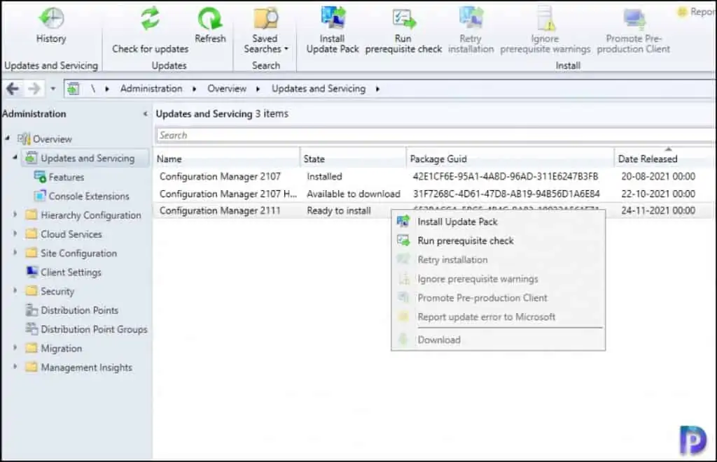 SCCM 2111 Upgrade Step-by-Step Guide 5 Run Prerequisite Check for SCCM 2111