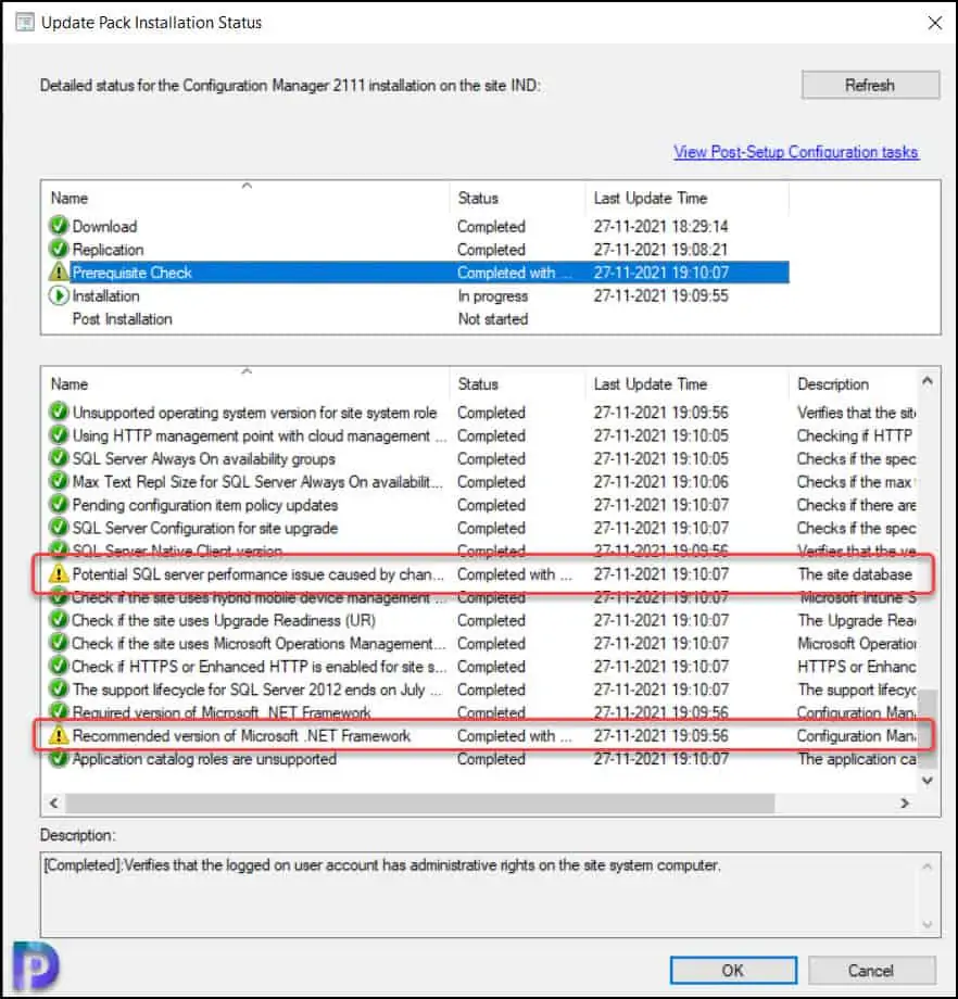 SCCM 2111 Upgrade Step-by-Step Guide 6 Fix SCCM 2111 Prerequisite Check Warnings or Errors