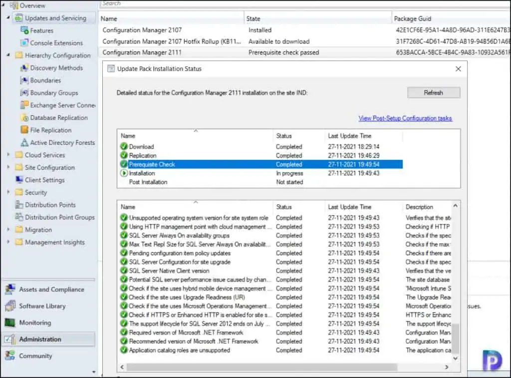 SCCM 2111 Upgrade Step-by-Step Guide 7 Configuration Manager 2111 Prerequisite Check Success