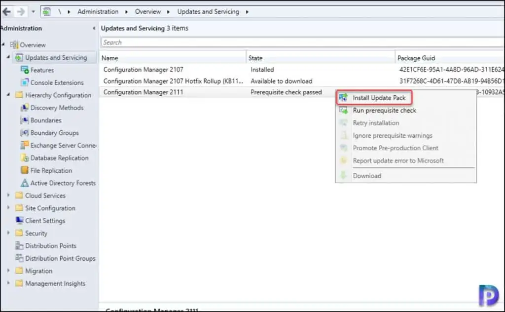 SCCM 2111 Upgrade Step-by-Step Guide 8 SCCM 2111 Upgrade - Install ConfigMgr 2111 Update