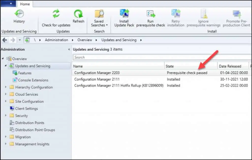 Complete SCCM 2203 Upgrade Guide 7 SCCM 2203 Prerequisite Check Passed