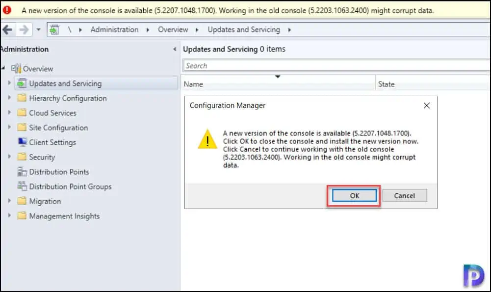 SCCM 2207 Upgrade Guide with New Features 12 SCCM 2207 Console Upgrade