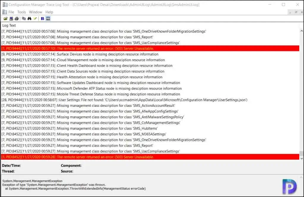 Fix SCCM Console Upgrade Error 503 Remote Server Unavailable 1 The remote server returned an error 503 Server Unavailable