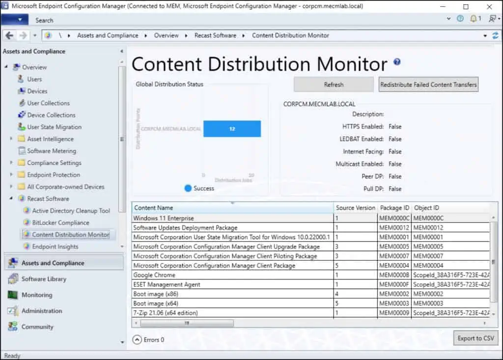 SCCM Content Distribution Monitor by Right Click Tools RCT 1 Locate Content Distribution Monitor Dashboard in SCCM