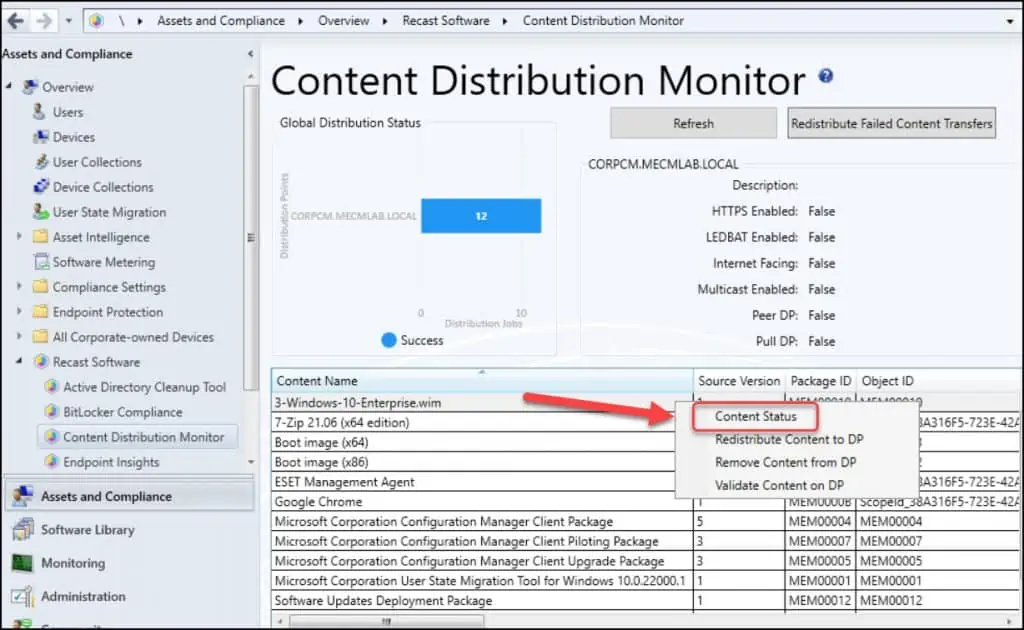 SCCM Content Distribution Monitor by Right Click Tools RCT 2 SCCM Content Distribution Monitor - Check Content Status