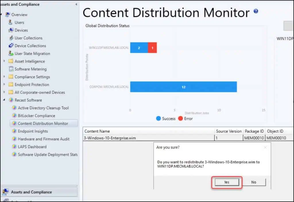 SCCM Content Distribution Monitor by Right Click Tools RCT 6 Redistribute Failed Content to DP