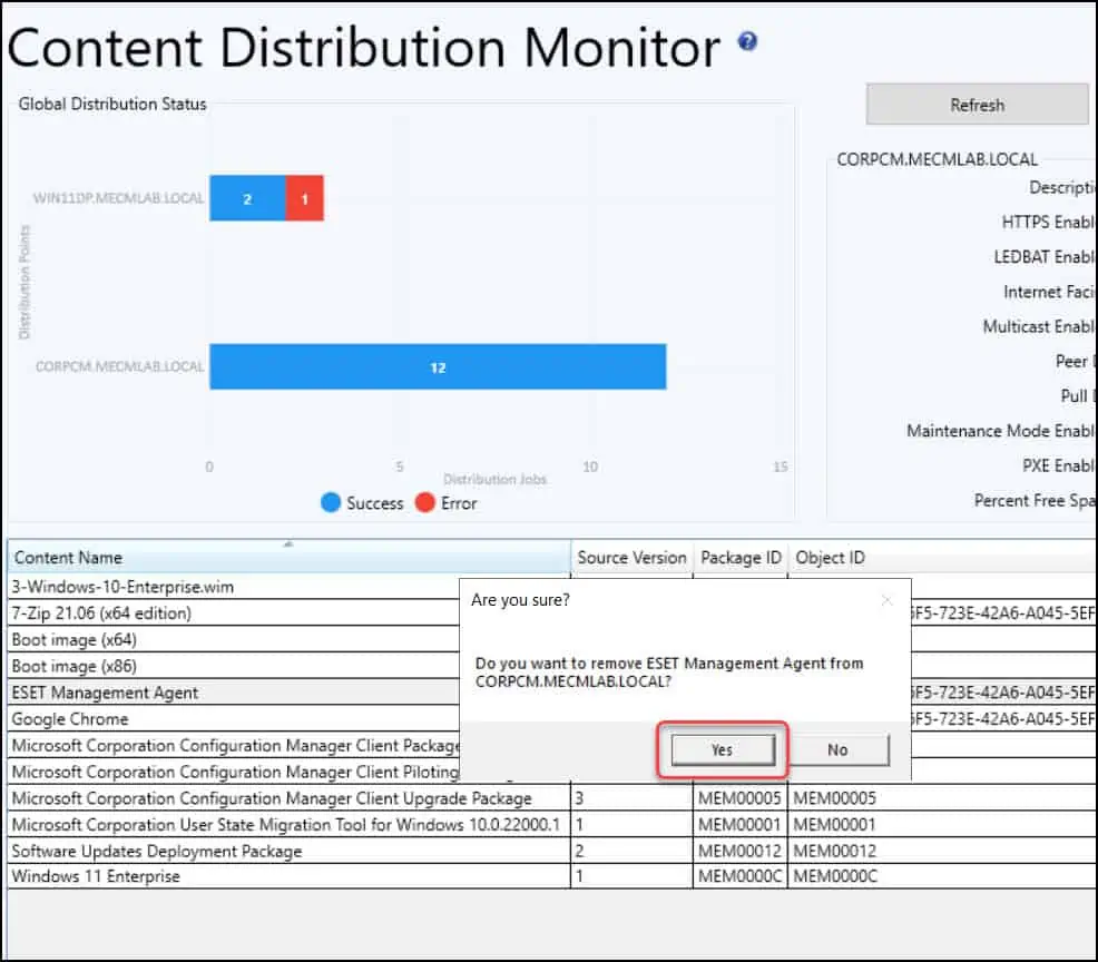 SCCM Content Distribution Monitor by Right Click Tools RCT 9 SCCM Content Distribution Monitor - Remove Content from Distribution Point