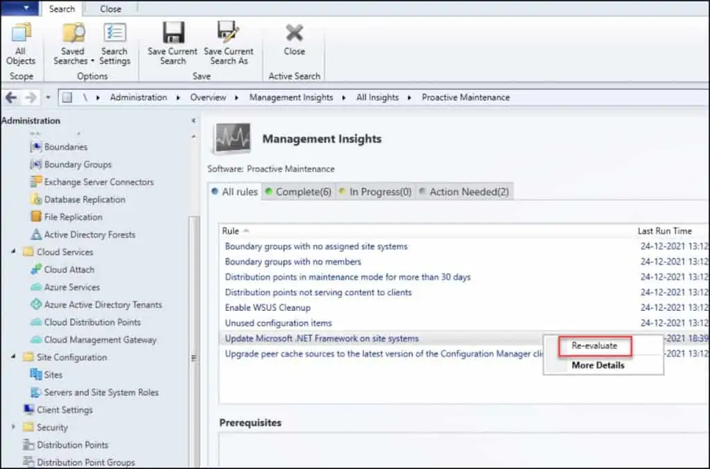 Fix SCCM Dot NET Prerequisite Check Warning 5 Rule to Update Microsoft .NET Framework on SCCM Site Systems