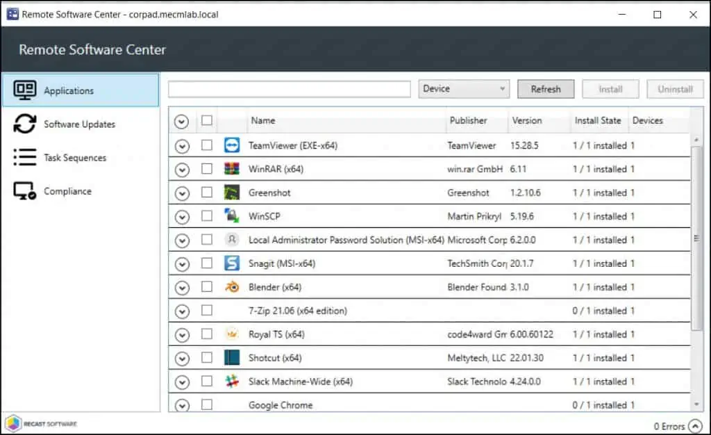 SCCM Remote Software Center | Right Click Tools 1 SCCM Remote Software Center Features
