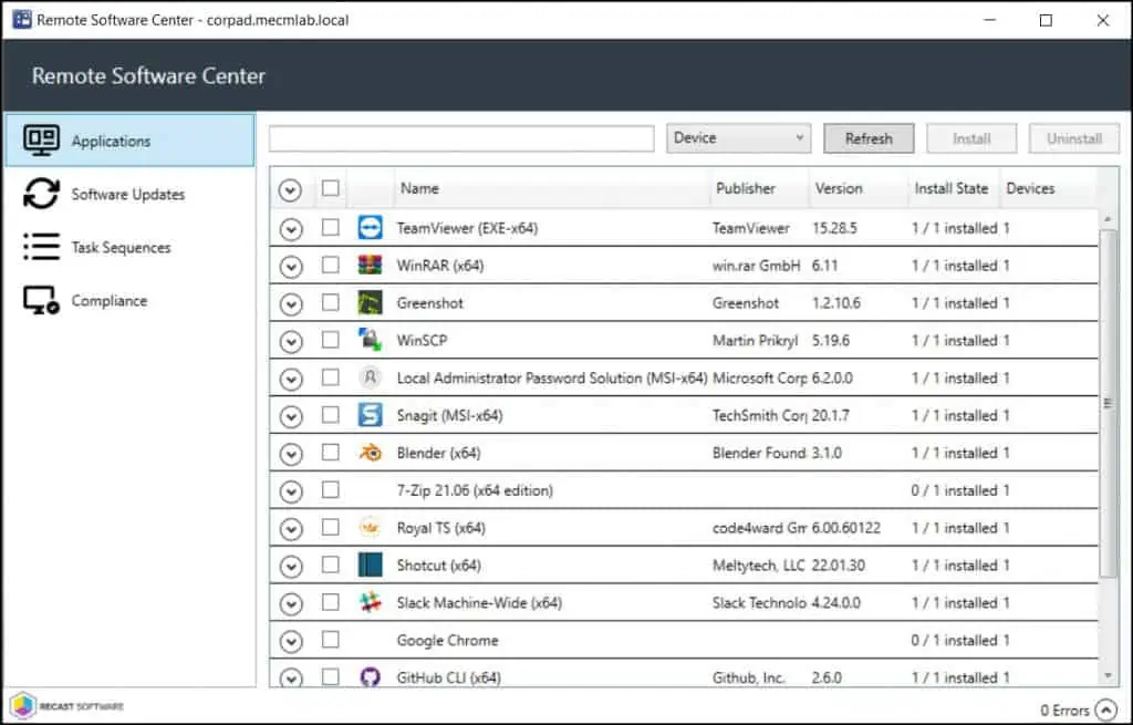 SCCM Remote Software Center | Right Click Tools 3 SCCM Remote Software Center