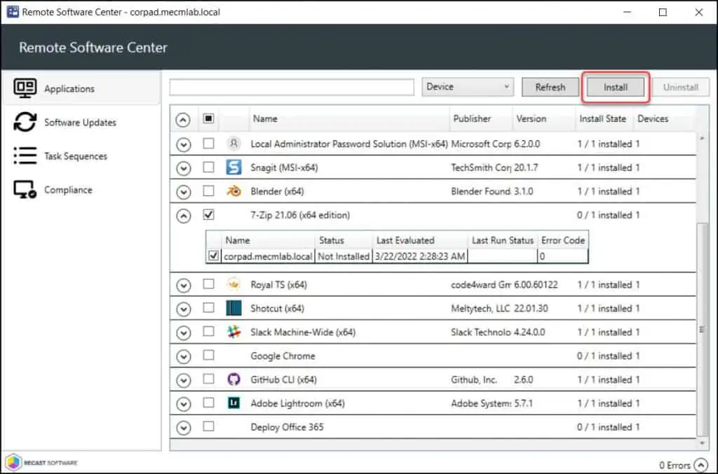 SCCM Remote Software Center | Right Click Tools 4 Install or Uninstall Applications using Remote Software Center