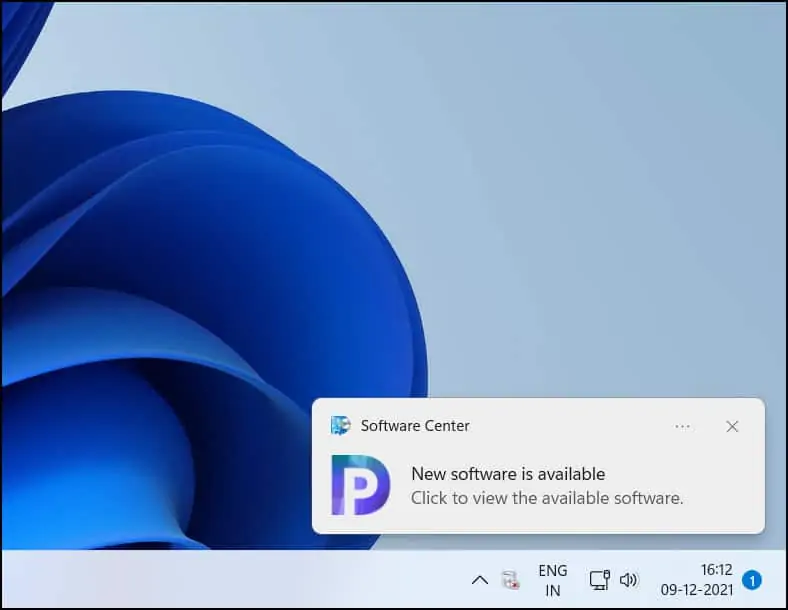 How to Set up Software Center Notification Logo in SCCM 7 Notification Logo on Windows 11 PC