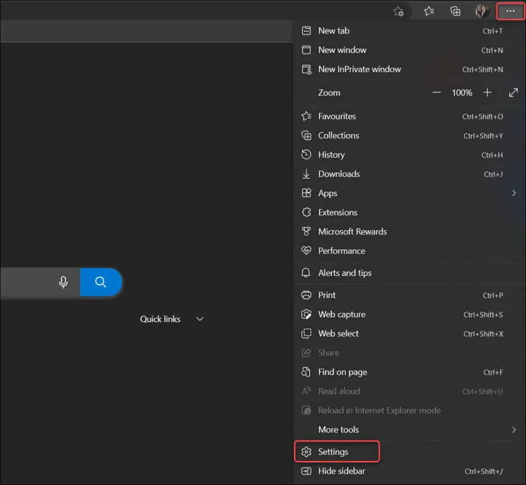 Show Performance button on Toolbar in Microsoft Edge