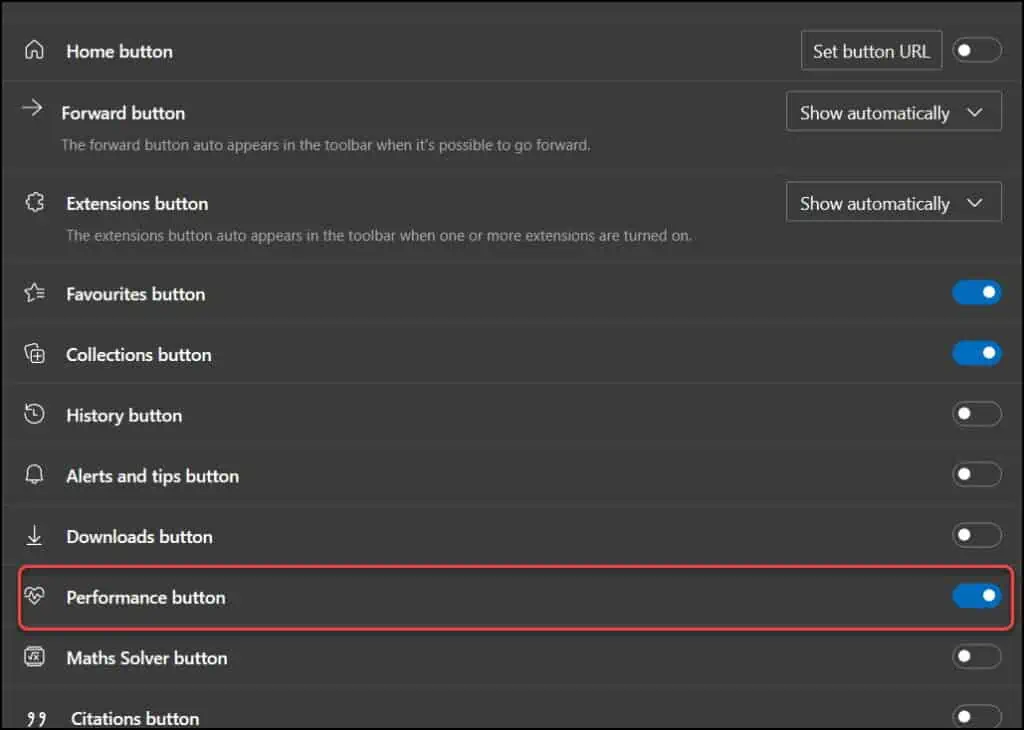 Show Performance button on Toolbar in Microsoft Edge 3 Show Performance button on Toolbar in Microsoft Edge