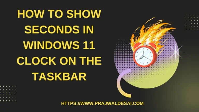 How to Show Seconds in Windows 11 Clock on the Taskbar