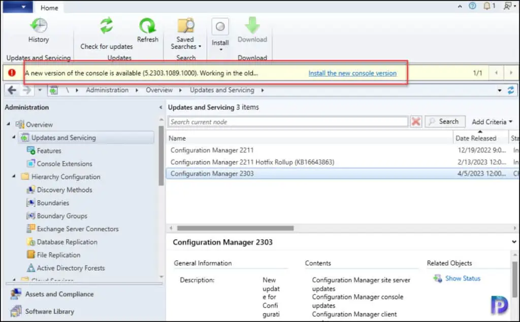 Complete SCCM 2303 Upgrade Guide 13 SCCM 2303 Console Upgrade