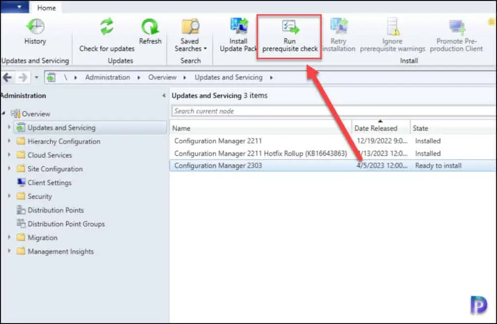 Complete SCCM 2303 Upgrade Guide 4 Run SCCM 2303 Prerequisite Check