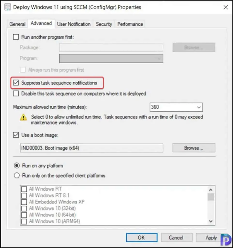 2 Easy Ways to Suppress SCCM Task Sequence Notifications 1 Suppress SCCM Task Sequence Notifications