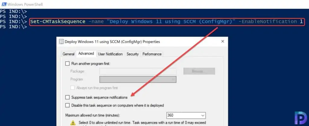 2 Easy Ways to Suppress SCCM Task Sequence Notifications 3 Disable Suppress Task Sequence notifications using PowerShell