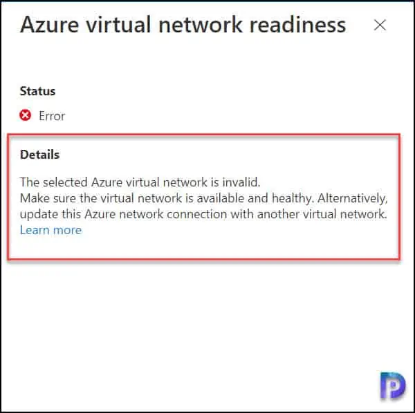 Troubleshoot Cloud PC Connection Errors | Windows 365 5 Azure Virtual Network Readiness Error