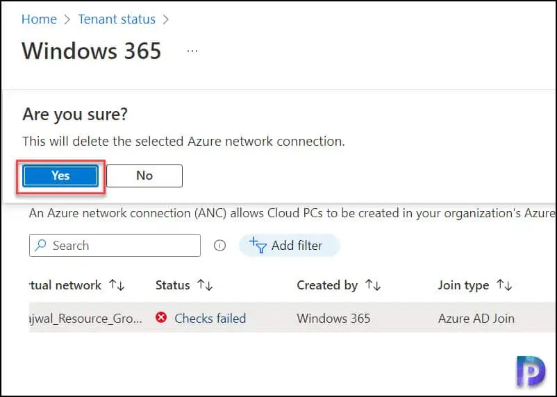 Troubleshoot Cloud PC Connection Errors | Windows 365 10 Delete the Azure network connection