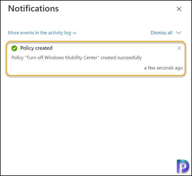 Turn Off Windows Mobility Center using Intune or GPO 11 Turn Off Windows Mobility Center using Intune Policy Notification