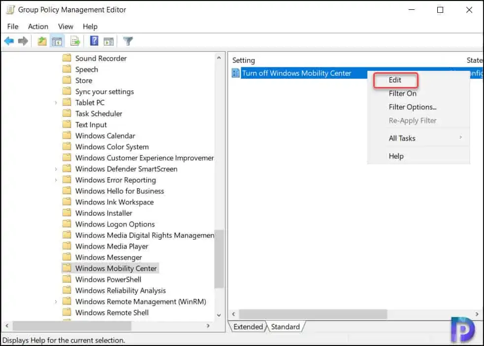 Turn Off Windows Mobility Center using Intune or GPO 15 Turn Off Windows Mobility Center using GPO