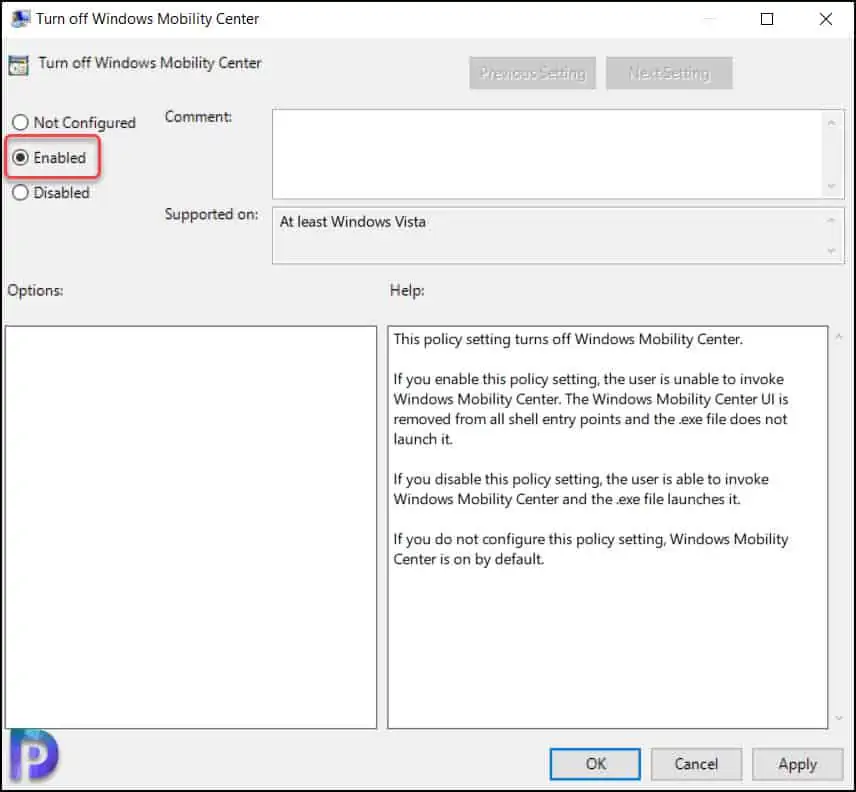 Turn Off Windows Mobility Center using Intune or GPO 16 Turn Off Windows Mobility Center using GPO