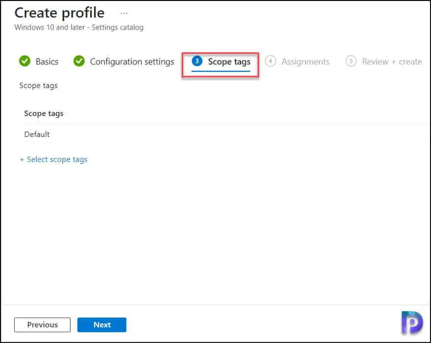 Turn off Windows Presentation Settings using Intune | GPO 7 Intune Scope Tags